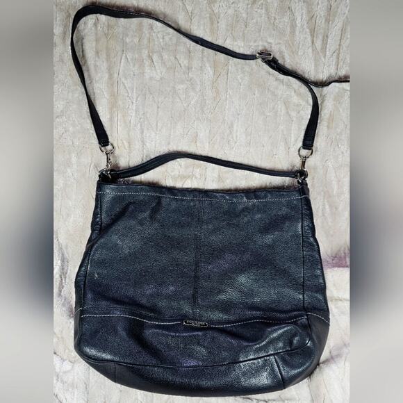Vintage Coach Pebbled Leather Purse Convertable Hobo Tote Adjustable Minimalist - Picture 1 of 7